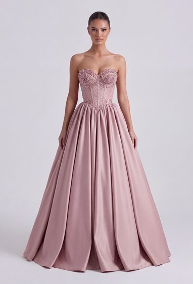 ELIZABETH- różowa, zdobiona, gorsetowa księżniczka