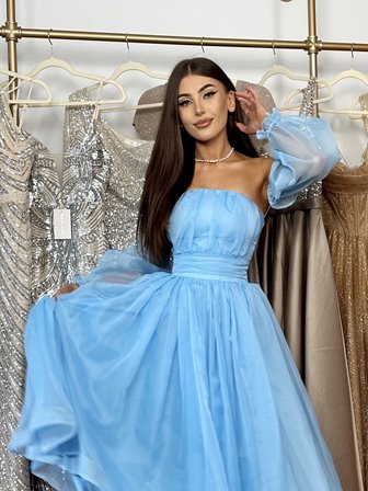 ODETTE MAXI- niebieska sukienka księżniczka